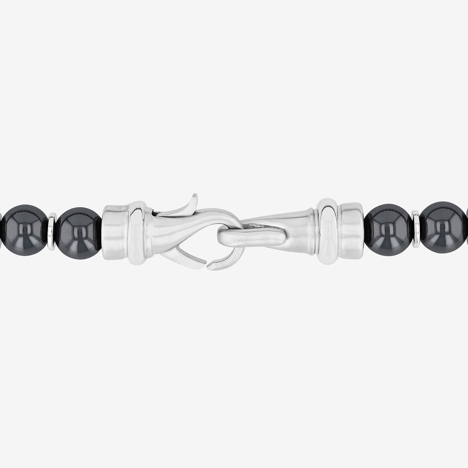 Mens Gray Hematite 20 Inch Beaded Necklace