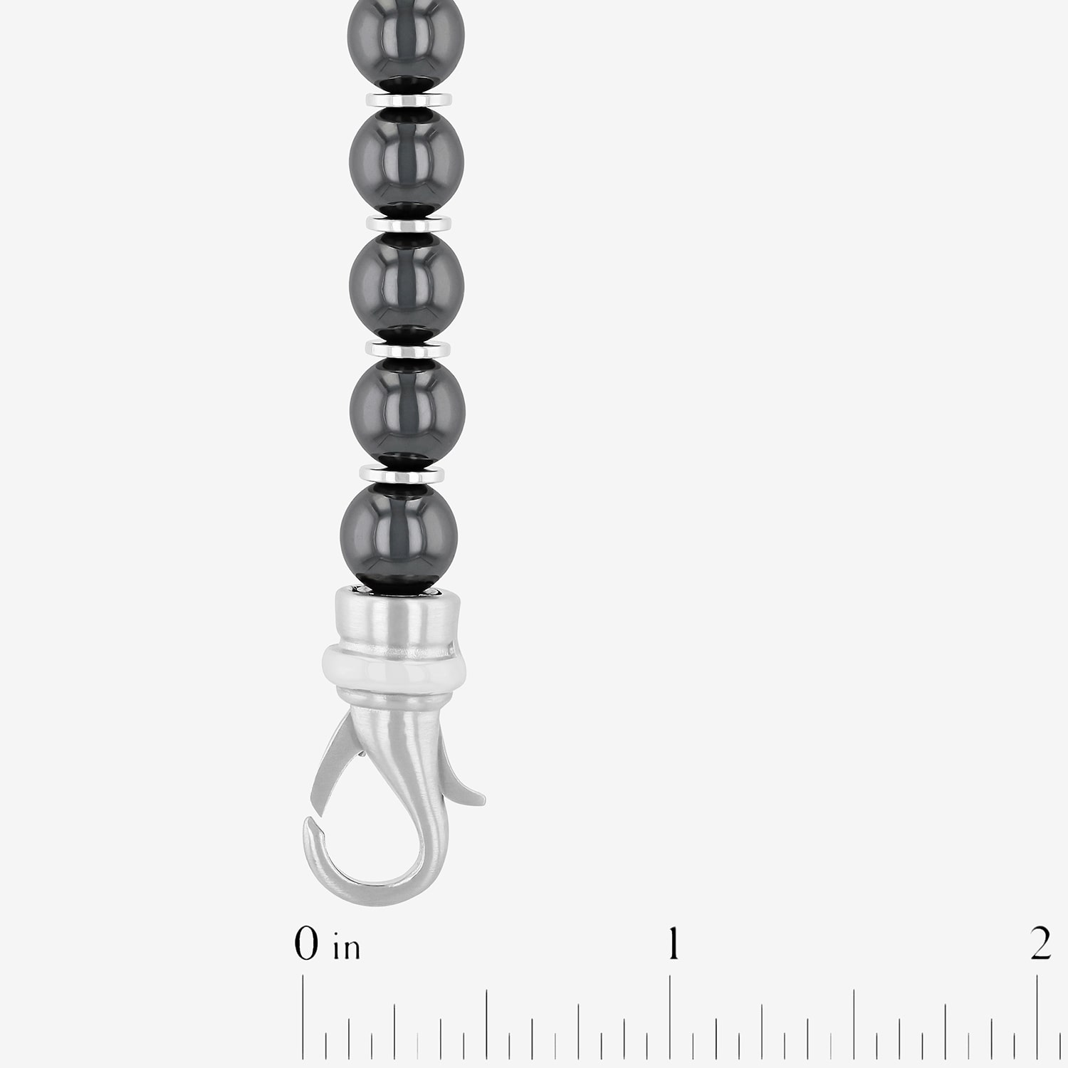 Mens Gray Hematite 20 Inch Beaded Necklace
