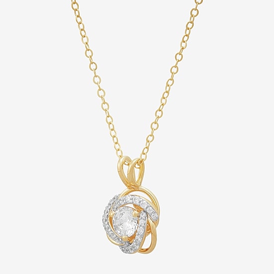 Diamonart Womens 1 1/3 CT. T.W. Cubic Zirconia 14K Gold Over Silver 2-pc. Jewelry Set