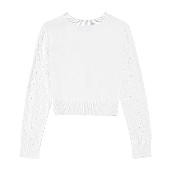 Byer California Girls Round Neck Long Sleeve Button Cardigan