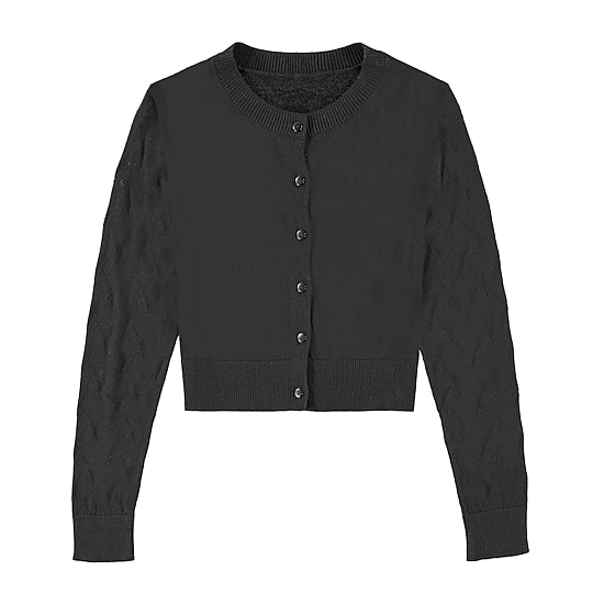 Byer California Little & Big Kid Girls Round Neck Long Sleeve Button Cardigan