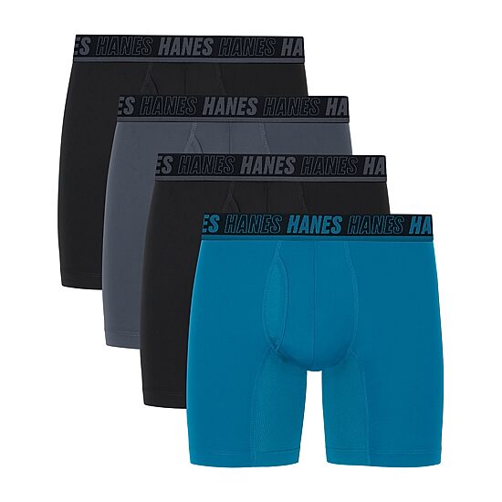 Hanes Moves X-Temp Performance Mens 4 Pack Boxer Briefs Um2bd4