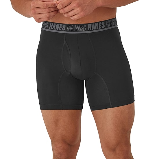 Hanes Moves X-Temp Performance Mens 4 Pack Boxer Briefs Um2bd4