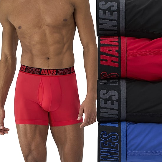 Hanes Moves X-Temp Performance Total Support Pouch Mens 4 Pack Cooling Multi-Pack Support Pouch Trunks Umstc4