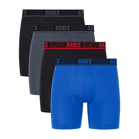 Hanes Moves X-Temp Performance Total Support Pouch Mens 4 Pack Support Pouch Boxer Briefs Umsbe4