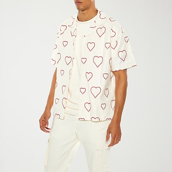 Forever 21 Mens Short Sleeve Button-Down Shirt