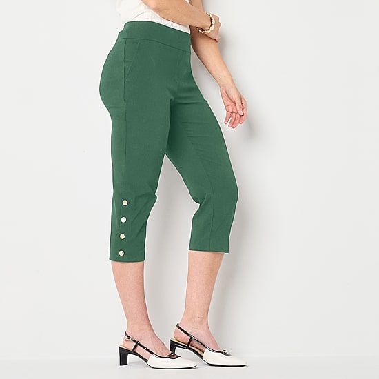 Liz Claiborne April Womens Stretch Fabric Slim Mid Rise Capri Pant