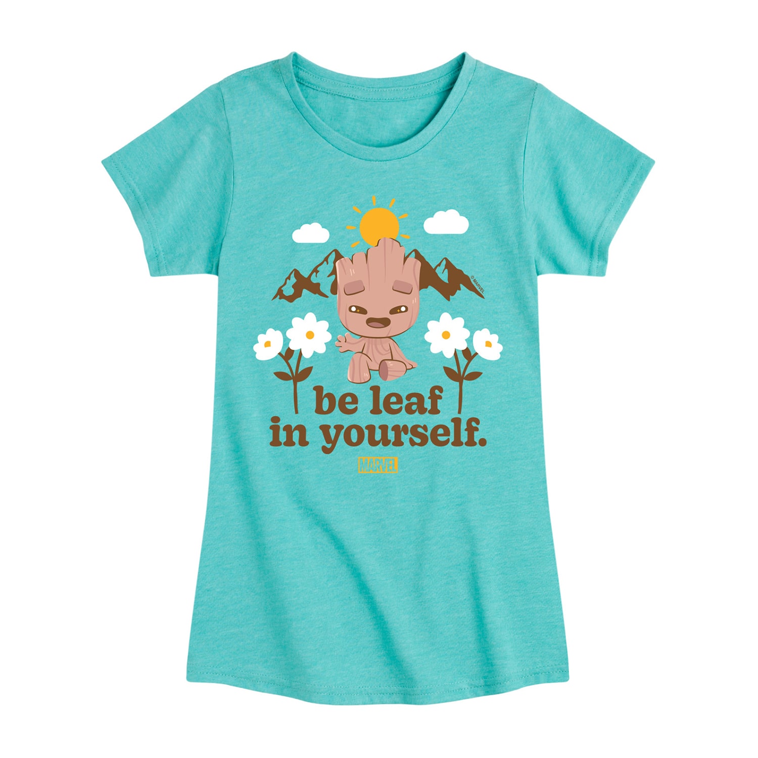Disney Collection Little & Big Kid Girls Crew Neck Short Sleeve Regular Fit Groot Guardians of the Galaxy Graphic T-Shirt