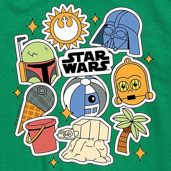 Disney Collection Little & Big Kid Boys Crew Neck Short Sleeve Regular Fit Star Wars Graphic T-Shirt