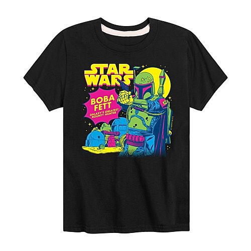 Disney Collection Little & Big Kid Boys Crew Neck Short Sleeve Regular Fit Star Wars Graphic T-Shirt, X-large, Black