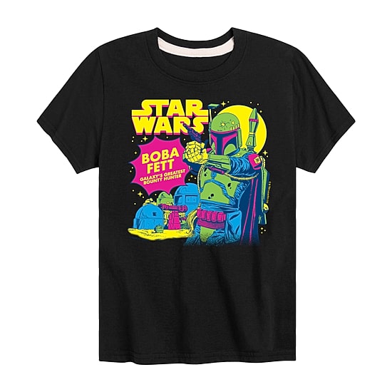 Disney Collection Little & Big Kid Boys Crew Neck Short Sleeve Regular Fit Star Wars Graphic T-Shirt