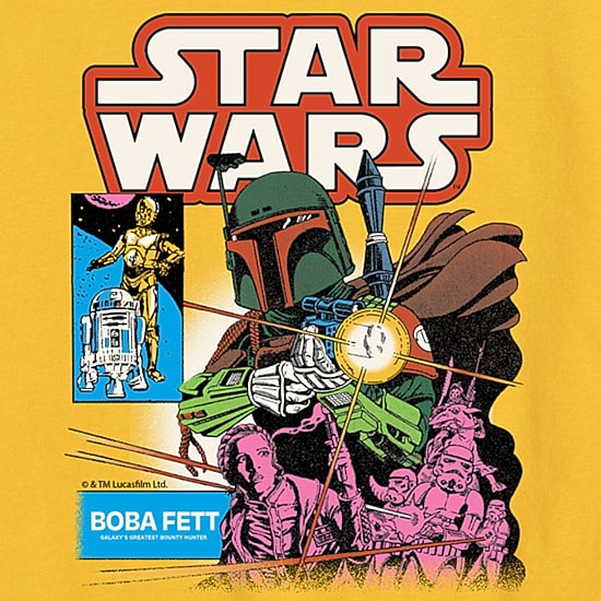 Disney Collection Little & Big Kid Boys Crew Neck Short Sleeve Regular Fit Star Wars Graphic T-Shirt