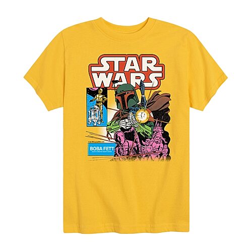 Disney Collection Little & Big Kid Boys Crew Neck Short Sleeve Regular Fit Star Wars Graphic T-Shirt, X-large, Yellow