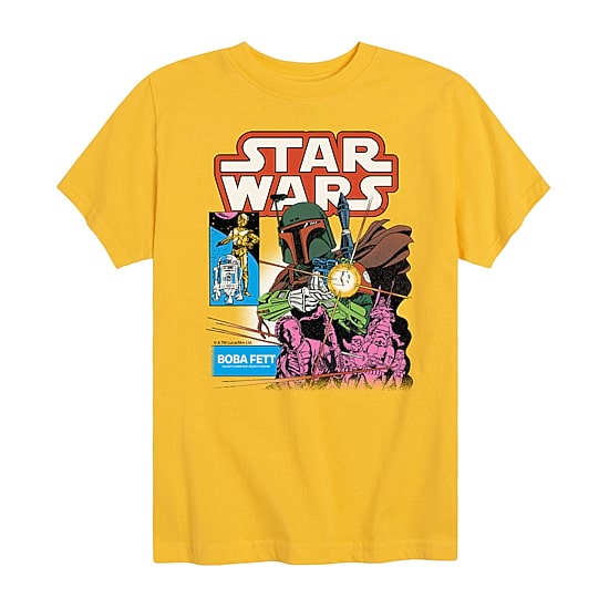 Disney Collection Little & Big Kid Boys Crew Neck Short Sleeve Regular Fit Star Wars Graphic T-Shirt