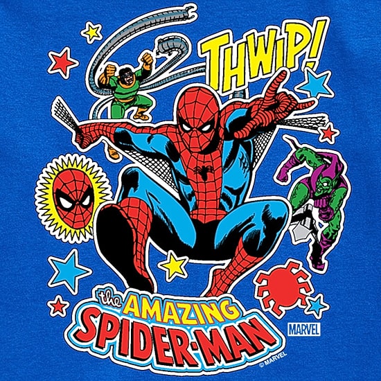 Disney Collection Little & Big Kid Boys Crew Neck Short Sleeve Regular Fit Spiderman Graphic T-Shirt