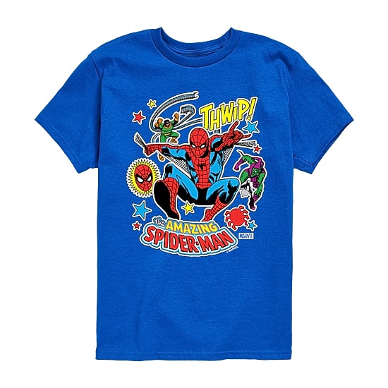 Disney Collection Little & Big Kid Boys Crew Neck Short Sleeve Regular Fit Spiderman Graphic T-Shirt