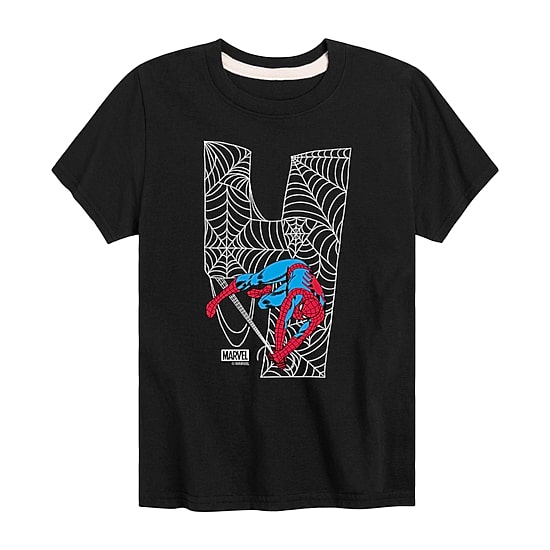 Disney Collection Little & Big Kid Boys Crew Neck Short Sleeve Regular Fit Spiderman Graphic T-Shirt