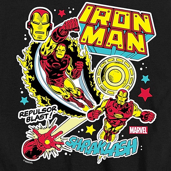 Disney Collection Little & Big Kid Boys Crew Neck Short Sleeve Regular Fit Iron Man Graphic T-Shirt