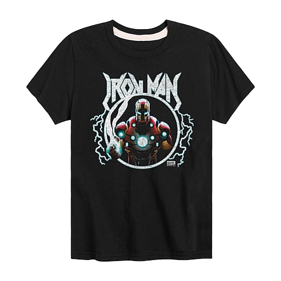 Disney Collection Little & Big Kid Boys Crew Neck Short Sleeve Regular Fit Iron Man Graphic T-Shirt