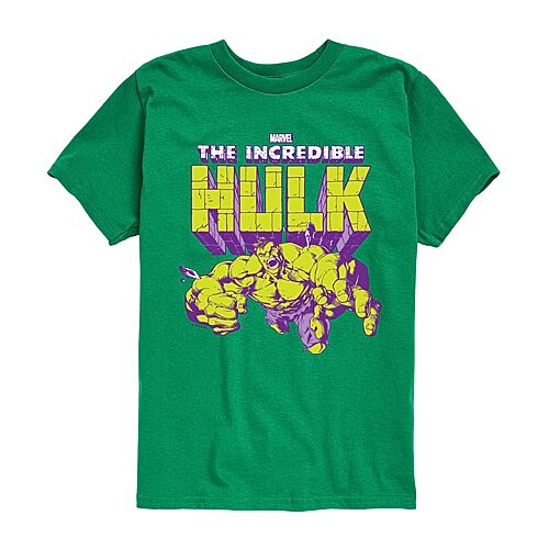 Disney Collection Little & Big Kid Boys Crew Neck Short Sleeve Regular Fit Hulk Graphic T-Shirt, X-large, Green
