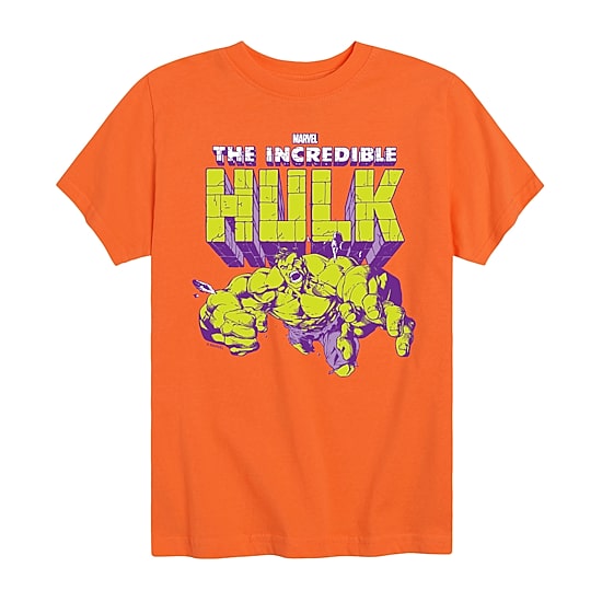 Disney Collection Little & Big Kid Boys Crew Neck Short Sleeve Regular Fit Hulk Graphic T-Shirt
