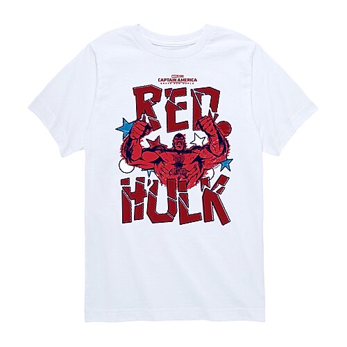 Disney Collection Captain America: Brave New World Little & Big Kid Boys Crew Neck Short Sleeve Regular Fit Captain America Marvel Graphic T-Shirt, X-
