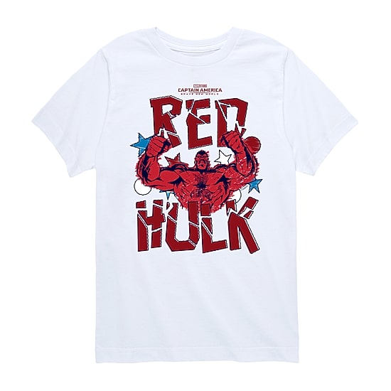 Disney Collection Captain America: Brave New World Little & Big Kid Boys Crew Neck Short Sleeve Regular Fit Captain America Marvel Graphic T-Shirt