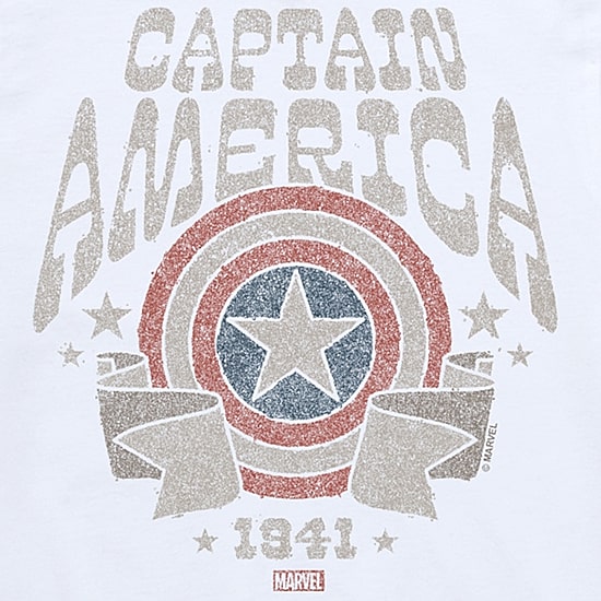 Disney Collection Brave New World Little & Big Kid Boys Crew Neck Short Sleeve Regular Fit Captain America Marvel Graphic T-Shirt