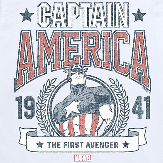 Disney Collection Brave New World Little & Big Kid Boys Crew Neck Short Sleeve Regular Fit Captain America Marvel Graphic T-Shirt