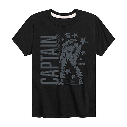 Disney Collection Falcon Brave New World Little & Big Kid Boys Crew Neck Short Sleeve Regular Fit Captain America Marvel Graphic T-Shirt, Medium, Blac