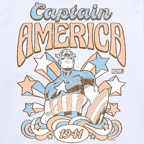 Disney Collection Brave New World Little & Big Kid Boys Crew Neck Short Sleeve Regular Fit Captain America Marvel Graphic T-Shirt