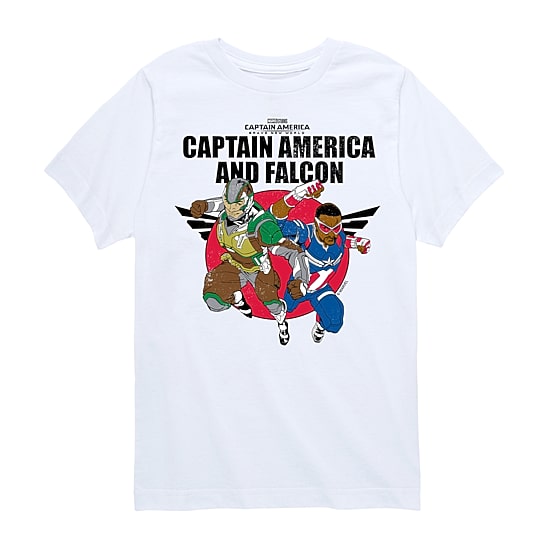Disney Collection Brave New World Little & Big Kid Boys Crew Neck Short Sleeve Regular Fit Captain America Marvel Graphic T-Shirt