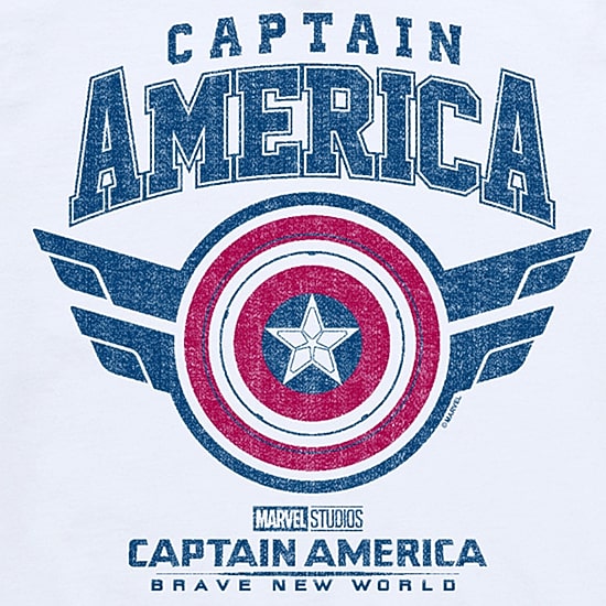 Disney Collection Little & Big Kid Boys Crew Neck Short Sleeve Regular Fit Captain America Marvel Graphic T-Shirt