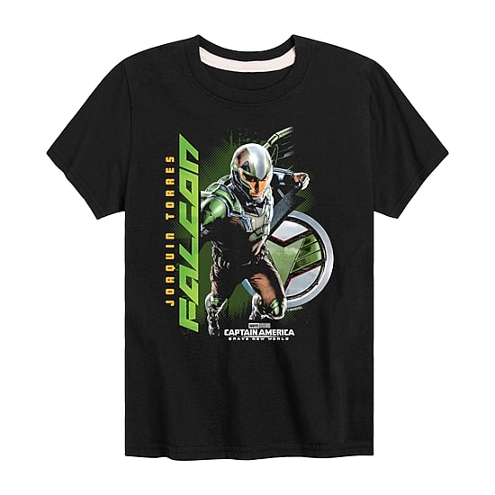 Disney Collection Brave New World Little & Big Kid Boys Crew Neck Short Sleeve Regular Fit Captain America Marvel Graphic T-Shirt