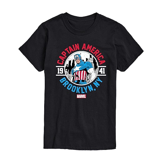 Mens Short Sleeve Captain America Marvel Graphic T-Shirt
