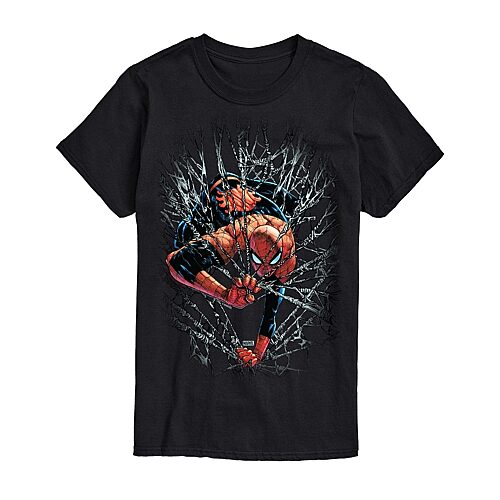 Mens Short Sleeve Spiderman Marvel Graphic T-Shirt, Medium, Black