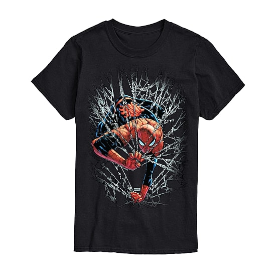 Mens Short Sleeve Spiderman Marvel Graphic T-Shirt