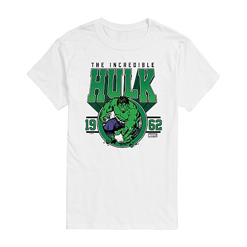 Mens Short Sleeve Hulk Marvel Graphic T-Shirt, Medium, White