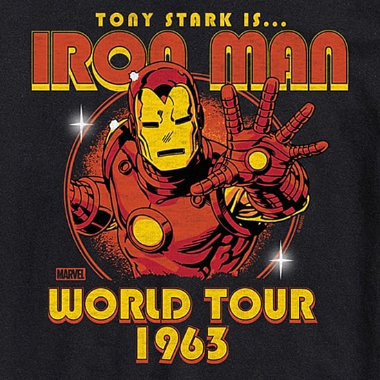 Mens Short Sleeve Iron Man Marvel Graphic T-Shirt