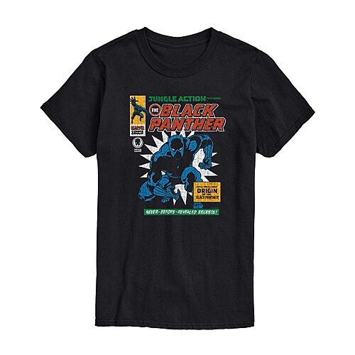 Mens Short Sleeve Black Panther Marvel Graphic T-Shirt, Medium, Black