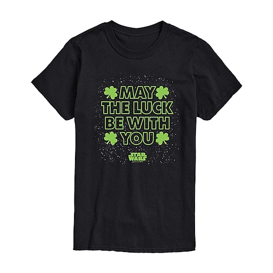 Mens Short Sleeve St. Patrick's Day Star Wars Graphic T-Shirt