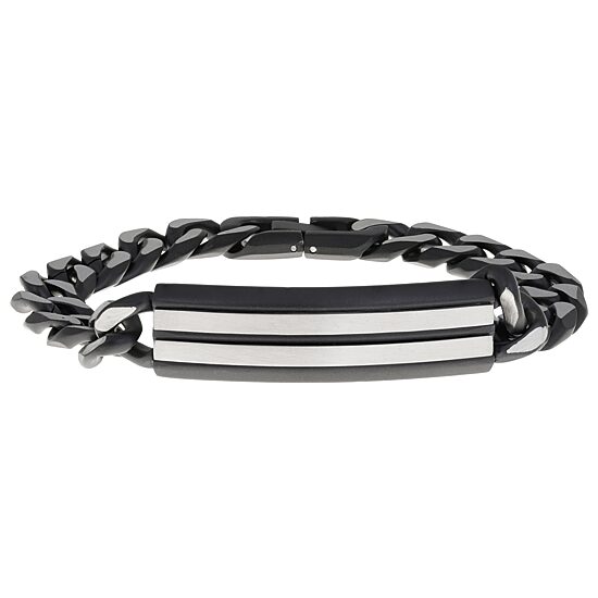 Mens Stainless Steel 8 1/2 Inch Solid Curb Id Bracelet