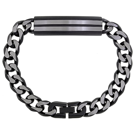 Mens Stainless Steel 8 1/2 Inch Solid Curb Id Bracelet