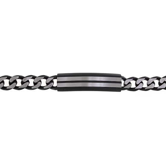 Mens Stainless Steel 8 1/2 Inch Solid Curb Id Bracelet
