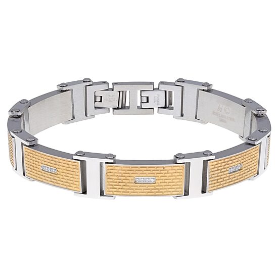 Mens Stainless Steel Solid Round 8 1/2 Inch Link Bracelet
