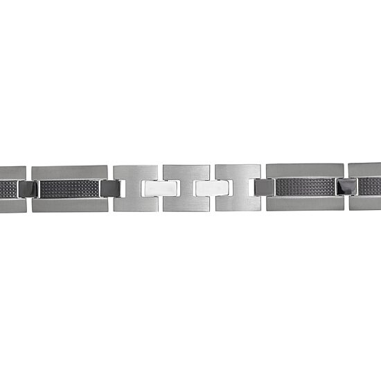 Mens Stainless Steel Solid 8 1/2 Inch Link Bracelet