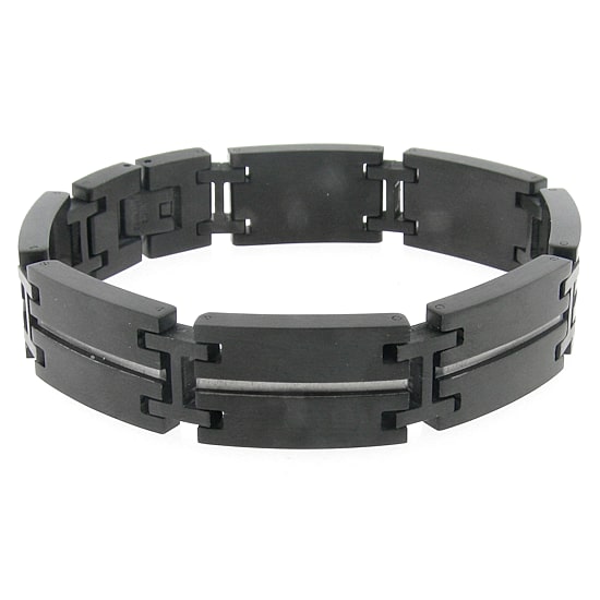 Mens Stainless Steel Solid 8 1/2 Inch Link Bracelet