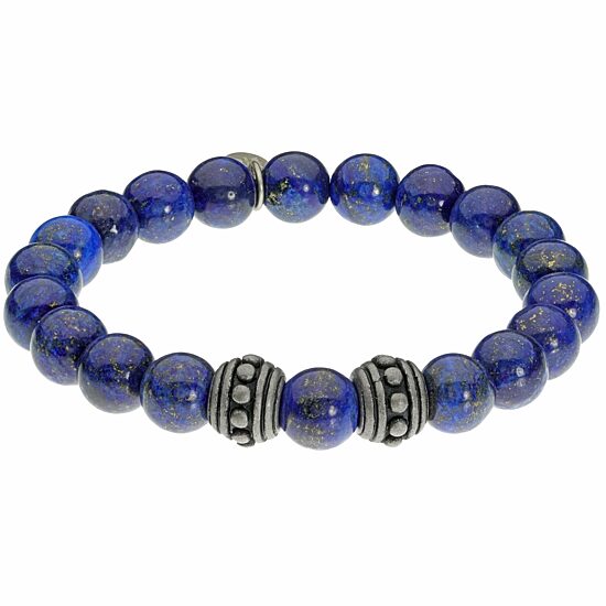Mens Stainless Steel Beaded Bracelet