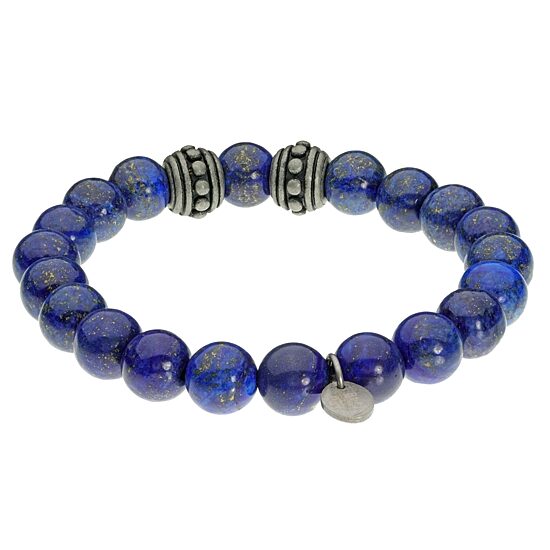 Mens Stainless Steel Beaded Bracelet