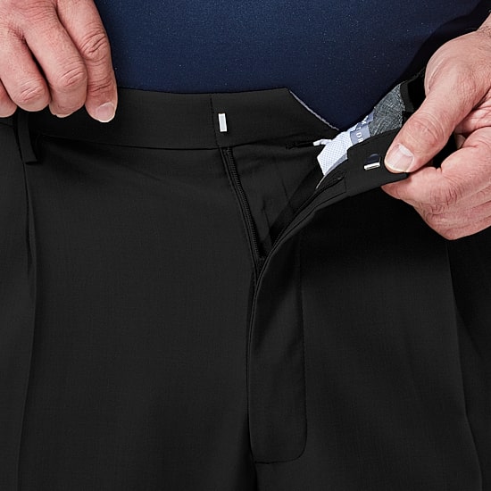 Haggar Premium Comfort Expandable Waist Mens Classic Fit Big and Tall Dress Pleated Pant